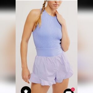 FP Movement by Free People Lavender Smocked Halter Romper